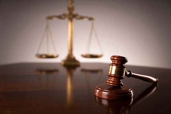 Legal services with judge gavel and justice scales