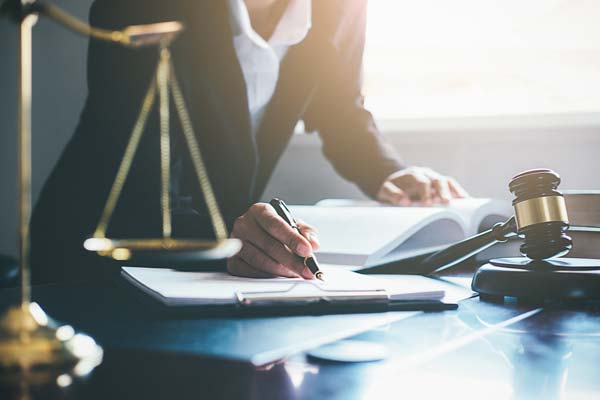 Attorney reviewing legal documents